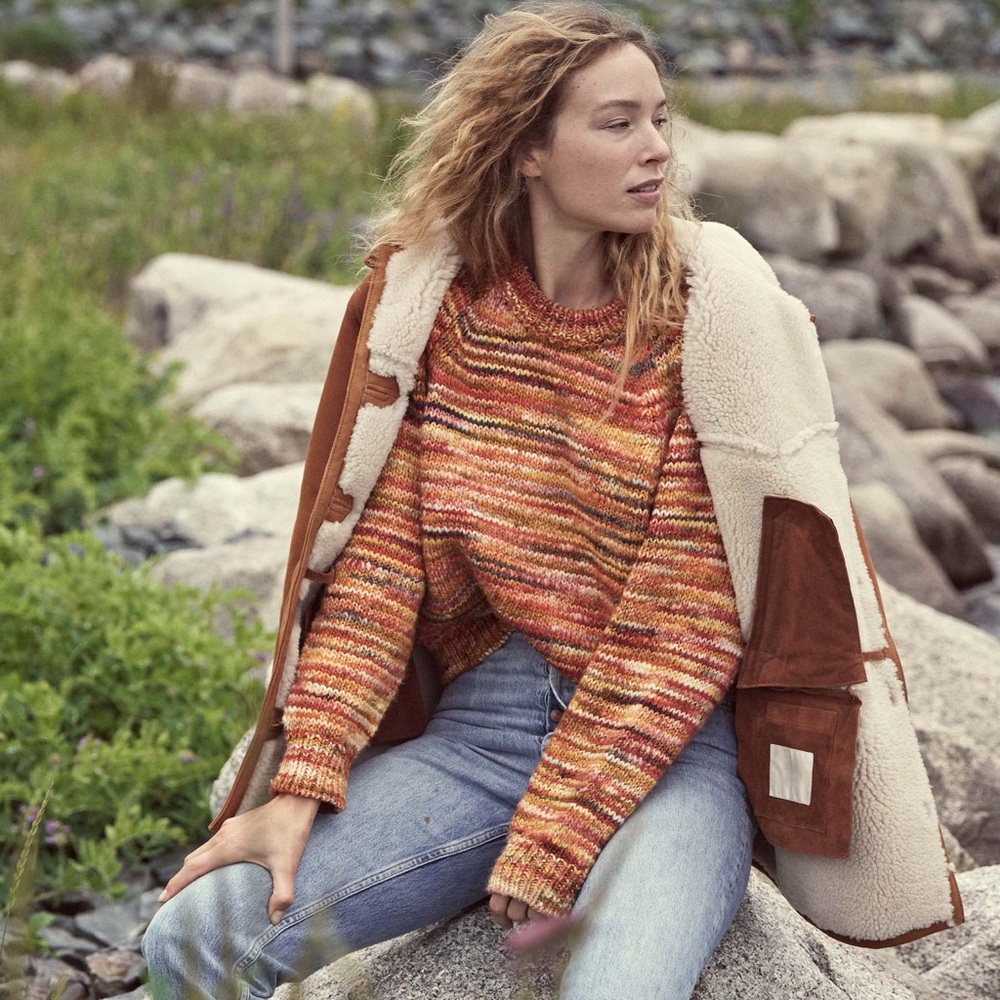 Doen Multicolor Striped Crew Neck Sweater